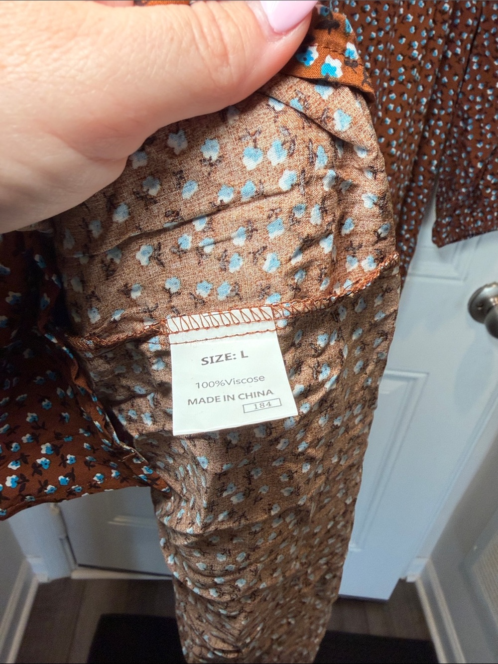 NWT Dokotoo Smocked Brown Floral Maxi Dress with Button Front - Picture 6 of 6